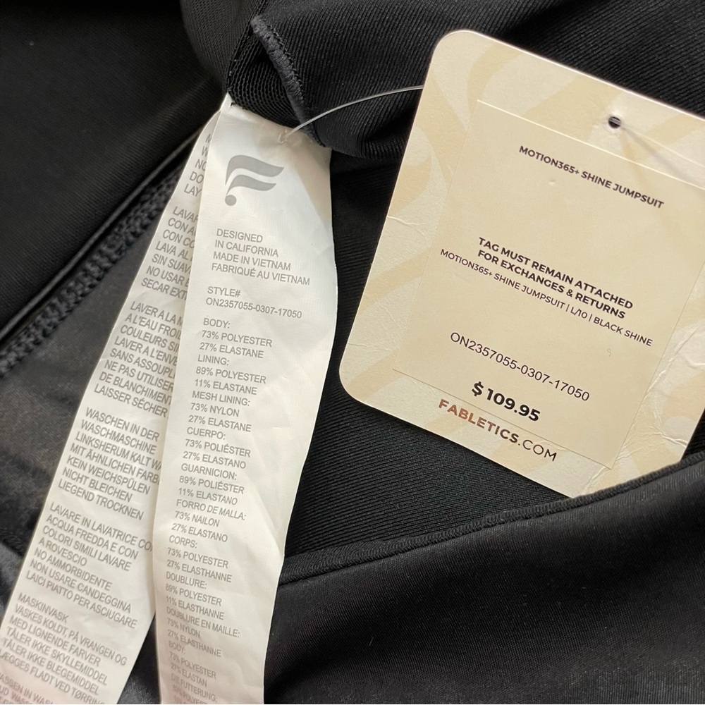 Fabletics Motion365+ Black Shine Athleisure Ankle Length Jumpsuit - Picture 8 of 12